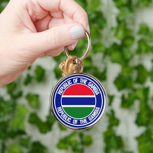 Gambia Round Emblem Sleutelhanger (Hand)