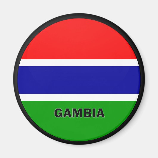 Gambia Roundel kwaliteitsvlag Magneet (Voorkant)