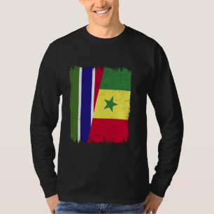 Gambia Senegal Halve Vlag Gambiaanse Senegalese Er T-shirt