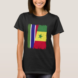 Gambia Senegal Halve Vlag Gambiaanse Senegalese He T-shirt
