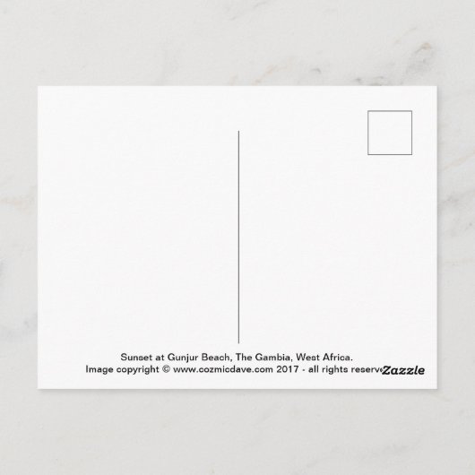 Gambia Sunset Briefkaart (Achterkant)