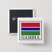 Gambia Vierkante Button 5,1 Cm (Voorkant /achterkant)