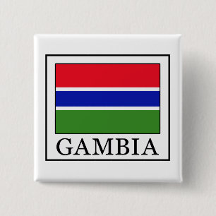 Gambia Vierkante Button 5,1 Cm