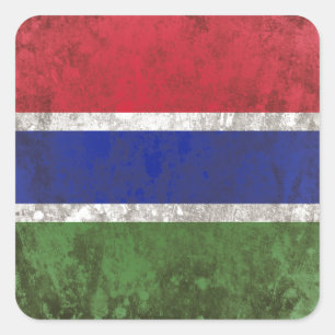 Gambia Vierkante Sticker