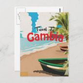 Gambia vintage-poster briefkaart (Voorkant / Achterkant)