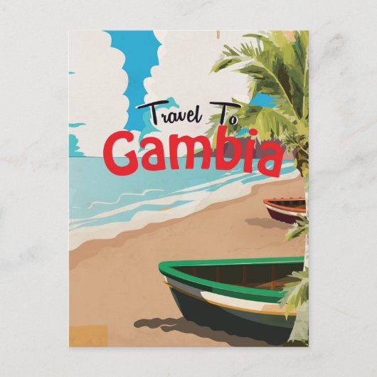 Gambia vintage-poster briefkaart (Voorkant)