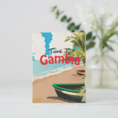 Gambia vintage reisposter briefkaart (Staand voorkant)