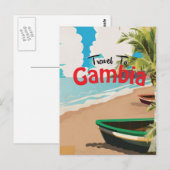Gambia vintage reisposter briefkaart (Voorkant / Achterkant)