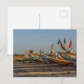 Gambia Vist het Briefkaart Boats (Voorkant / Achterkant)