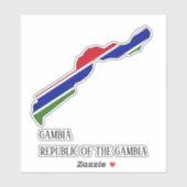Gambia Vlag Charmante Patriottische Kaart Sticker (Vel)