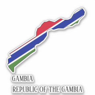 Gambia Vlag Charmante Patriottische Kaart Sticker