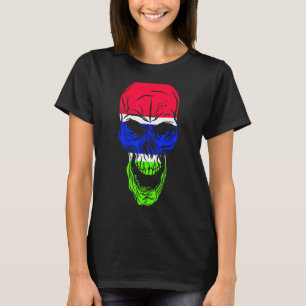 Gambia vlag Colors Skull T-shirt