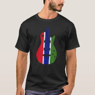 Gambia Vlag Gitaar Vintage Muzikant T-shirt