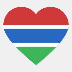 Gambia Vlag Hart Sticker