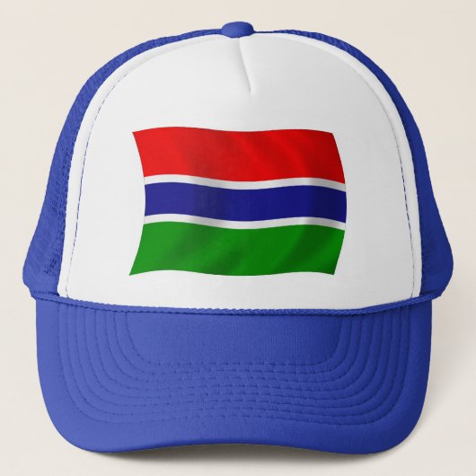 Gambia Vlag Hoed Trucker Pet (Voorkant)