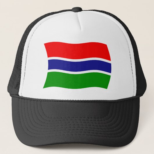 Gambia Vlag Hoed Trucker Pet (Voorkant)