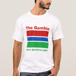 Gambia Vlag + Kaart + Tekst T-Shirt