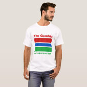 Gambia Vlag + Kaart + Tekst T-Shirt (Voorkant volledig)
