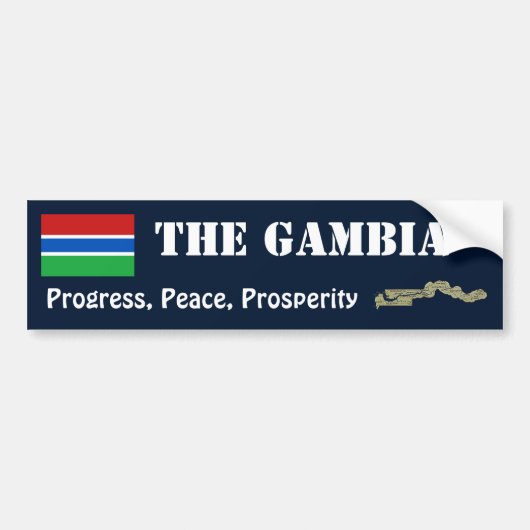 Gambia Vlag + Landkaart Bumpersticker (Voorkant)