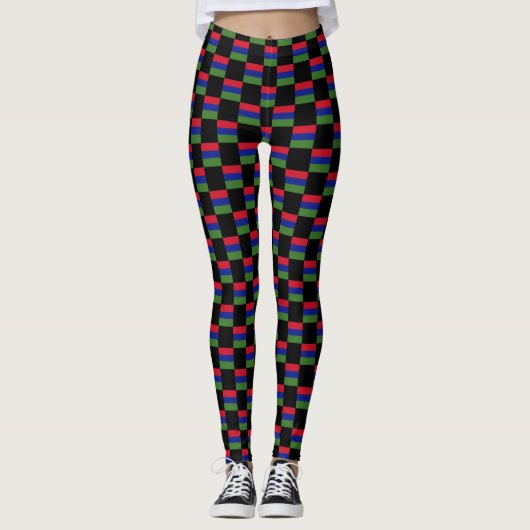 Gambia Vlag patroon geruit Leggings (Voorkant)