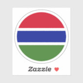 Gambia Vlag Ronde Sticker (Vel)