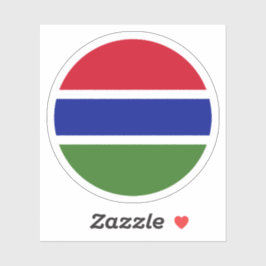 Gambia Vlag Ronde Sticker