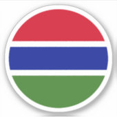 Gambia Vlag Ronde Sticker (Voorkant)