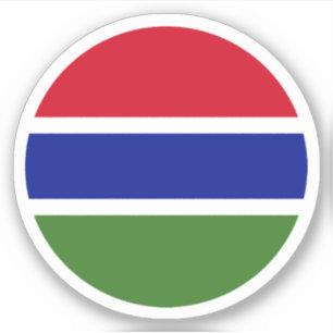 Gambia Vlag Ronde Sticker