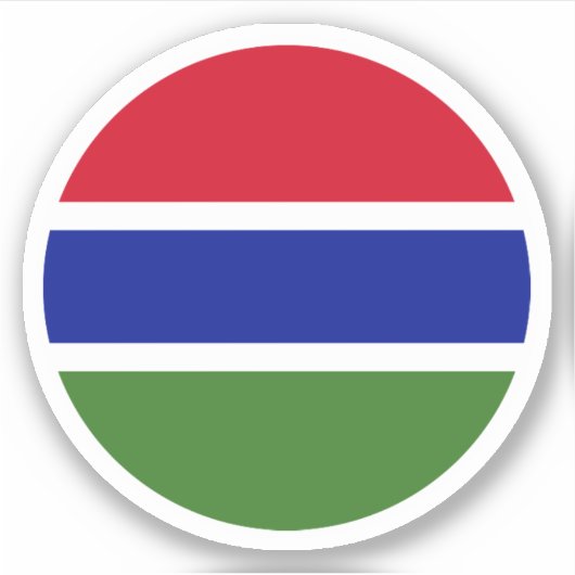 Gambia Vlag Ronde Sticker (Voorkant)