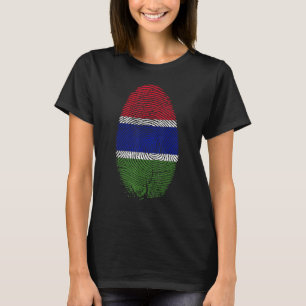 Gambia vlag vingerafdruk Het zit in mijn DNA voor T-shirt