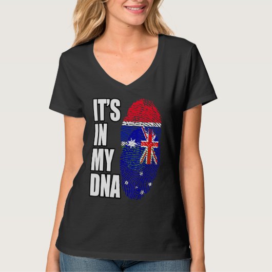 Gambiaanse en Australische mix DNA vlag erfgoed T-shirt (Voorkant)