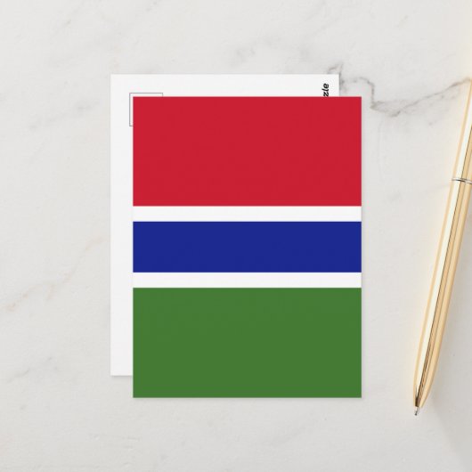 Gambiaanse vlag briefkaart (Voorkant / Achterkant in situ)