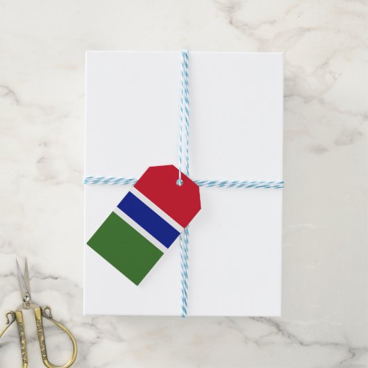 Gambiaanse vlag cadeaulabel (Met Touw)