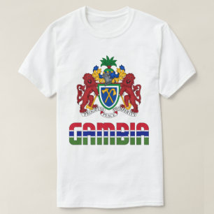 Gambiaanse vlag en wapenschild t-shirt