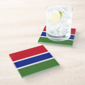 Gambiaanse vlag glazen onderzetter (Schuin)