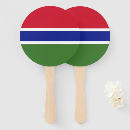 Gambiaanse vlag handwaaier (Voorkant en achterkant)