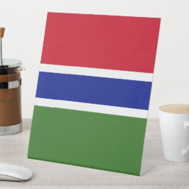 Gambiaanse vlag reclamebord met voetstuk