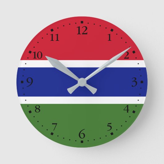 Gambiaanse vlag ronde klok (Voorkant)
