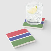 Gambiaanse vlag stenen onderzetter (Zijkant)