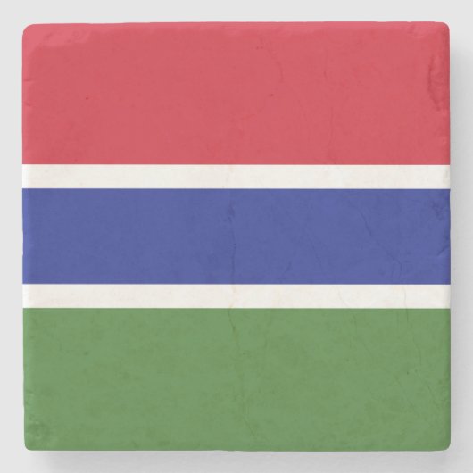 Gambiaanse vlag stenen onderzetter (Voorkant)