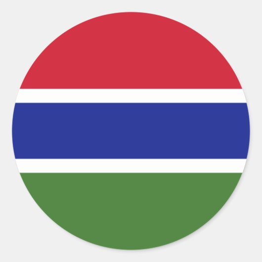 Gambiaanse vlag, vlag van Gambia Ronde Sticker (Voorkant)