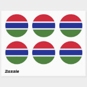 Gambiaanse vlag, vlag van Gambia Ronde Sticker (Vel)