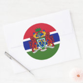 Gambiaanse vlag & wapen, Vlag van Gambia Ronde Sticker (Envelop)