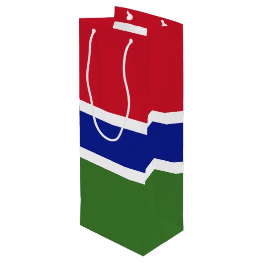 Gambiaanse vlag wijn cadeautas (Achterkant Gekanteld)