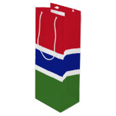 Gambiaanse vlag wijn cadeautas (Voorkant Gekanteld)
