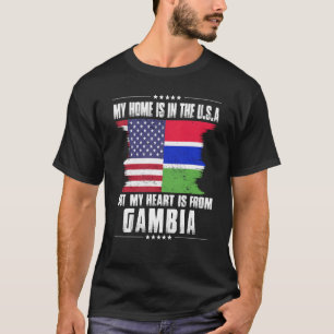 Gambian American Patriot Grown Proud Home Heart US T-shirt