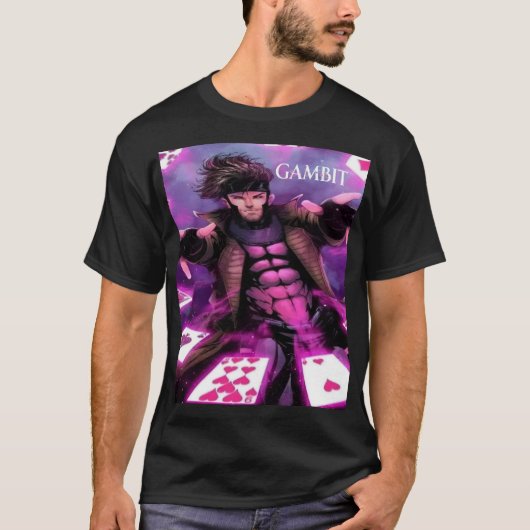 Gambit X-Men – Kinetic Cards Power Design T-shirt (Voorkant)