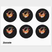 Gambler Casino Lucky 7 Seven Dice Game Gambling Ronde Sticker (Vel)