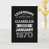 Gambler January 1970 50th Birthday Gift Kaart (Gele Bloem)