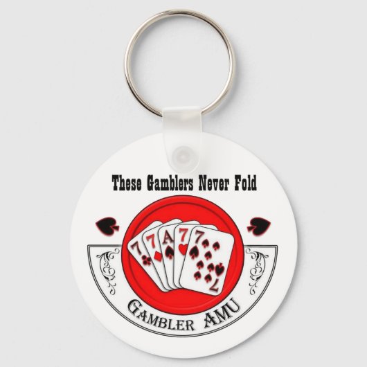 Gambler Key Chian met oude stijlpatch Sleutelhanger (Voorkant)